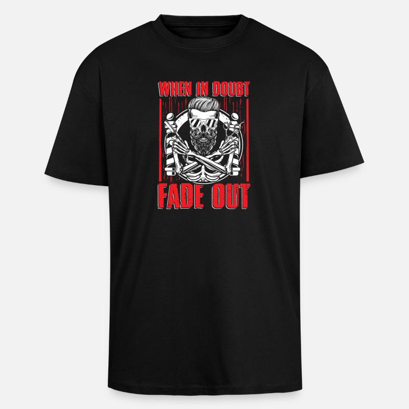 Graphique de fondu du crâne - T-shirt unisexe oversize épais - noir