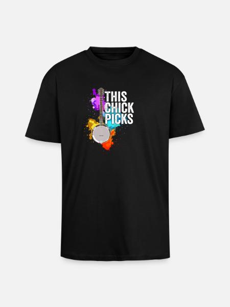 Banjo This Chick Picks - Unisex Oversized Heavyweight T-shirt - black