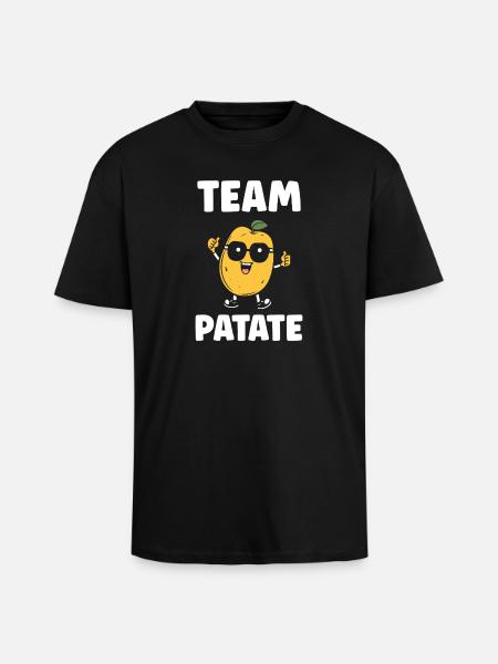 Team Potato Smiling Mascot - Unisex Oversized Heavyweight T-shirt - black