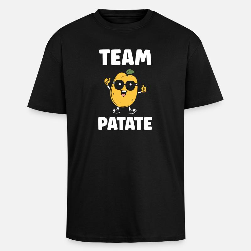 Team Potato Smiling Maskottchen - Oversized Heavyweight Unisex T-Shirt - Schwarz