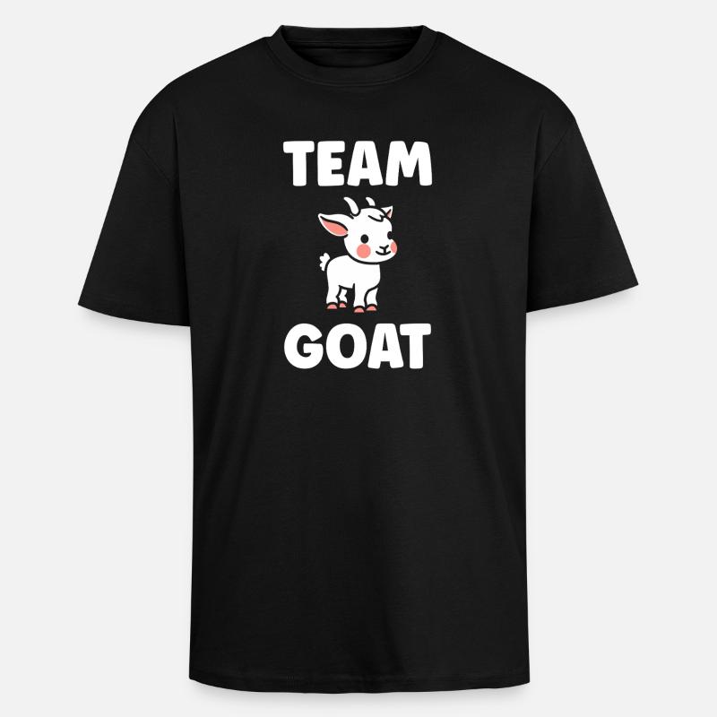 Équipe GOAT Mascotte Chèvre - T-shirt unisexe oversize épais - noir