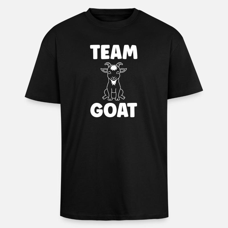 Team GOAT Chèvre Logo - Oversized Heavyweight Unisex T-Shirt - Schwarz