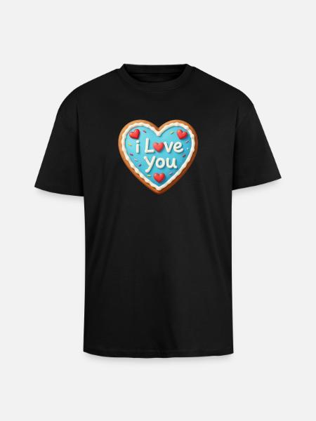 Valentine's Day Heart Gift Valentine's Day - Unisex Oversized Heavyweight T-shirt - black