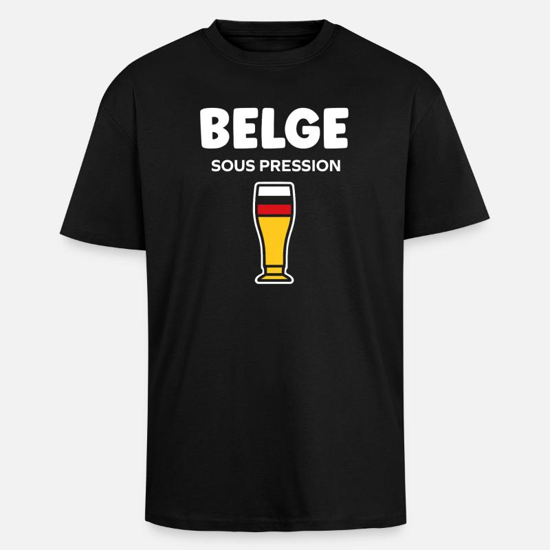 Belgisches Druckglasbier - Oversized Heavyweight Unisex T-Shirt - Schwarz