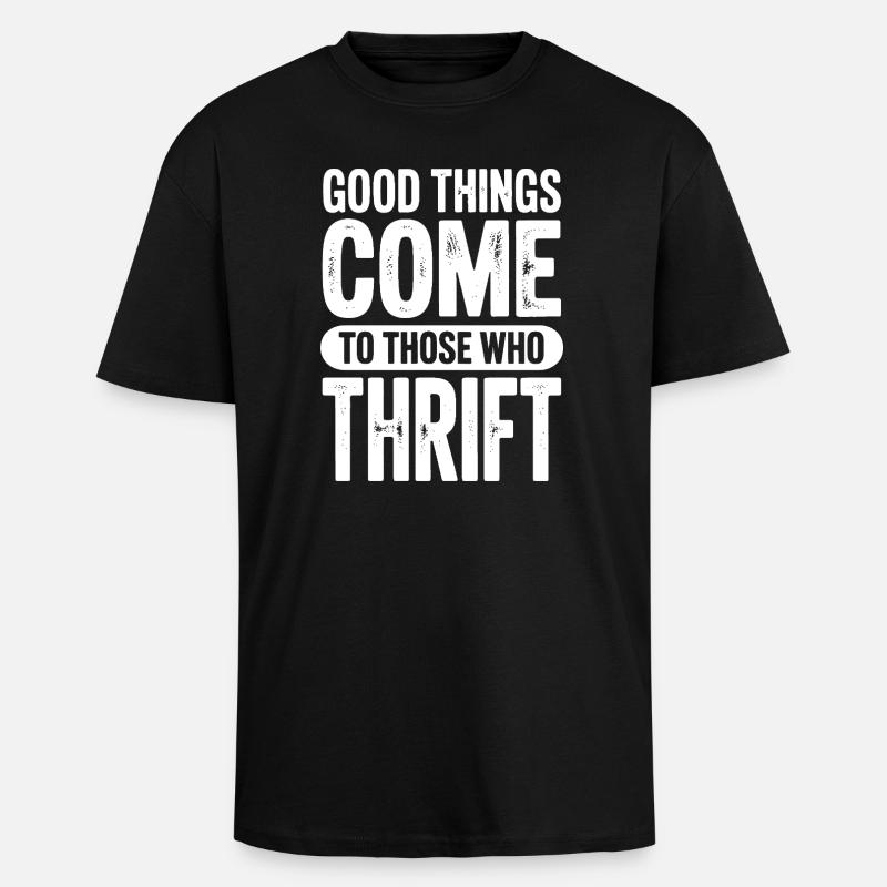 Good Things Come Thrift Tee - Unisex Oversized Heavyweight T-shirt - black