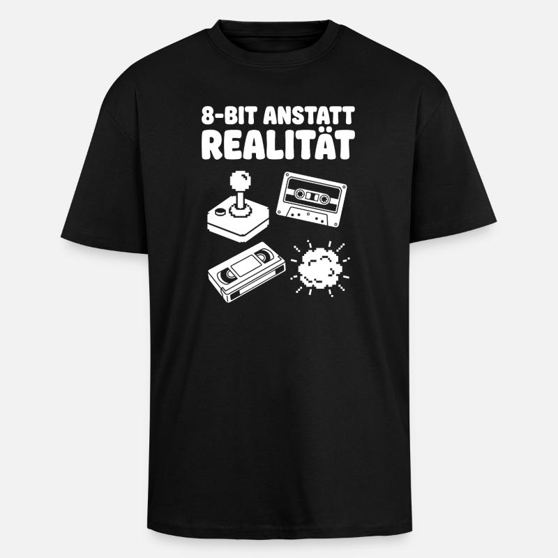 Arcade rétro de réalité 8-bits - T-shirt unisexe oversize épais - noir