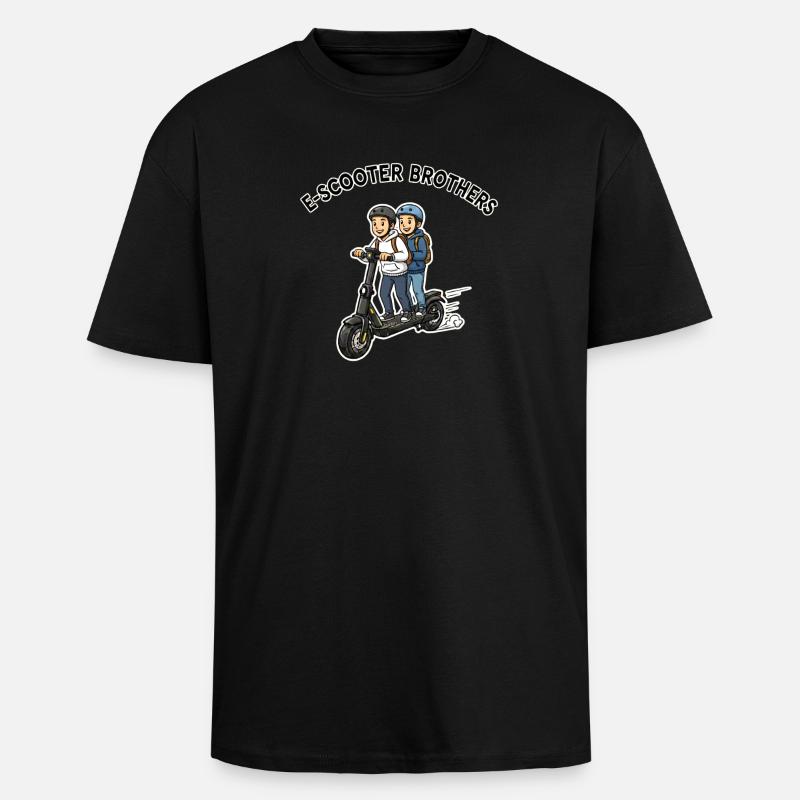 Duo des frères E-Scooter - T-shirt unisexe oversize épais - noir