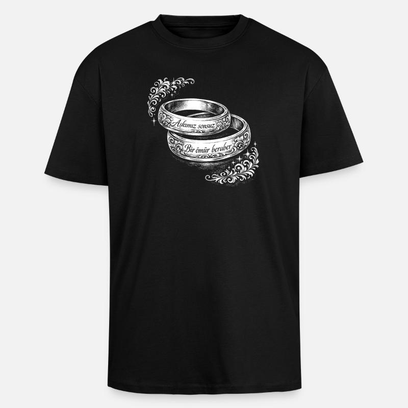 Dügün - T-shirt unisexe oversize épais - noir
