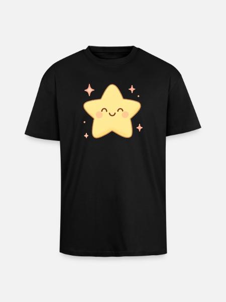 Pastellstern Lächelstern Kinder Traum - Oversized Heavyweight Unisex T-Shirt - Schwarz