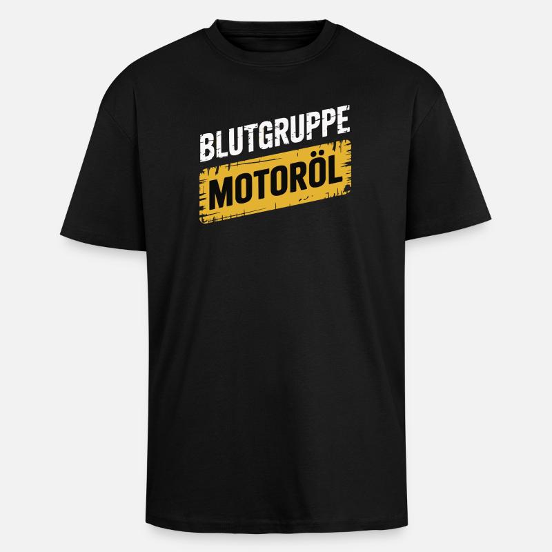 Blutgruppe Motoröl Schrauber Design - Oversized Heavyweight Unisex T-Shirt - Schwarz