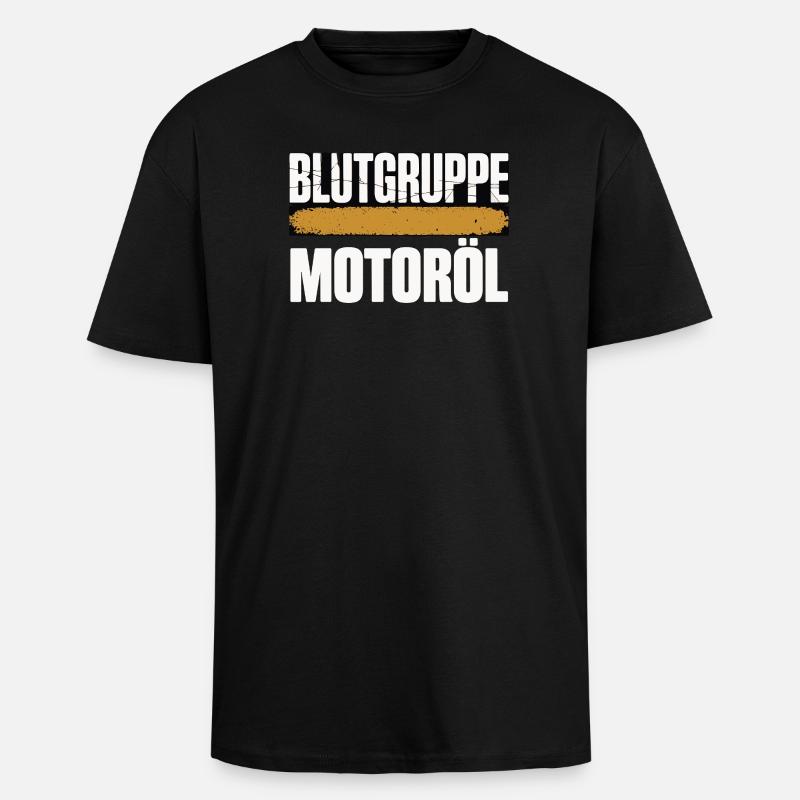 Blutgruppe Motoröl Schrauber Design - Oversized Heavyweight Unisex T-Shirt - Schwarz