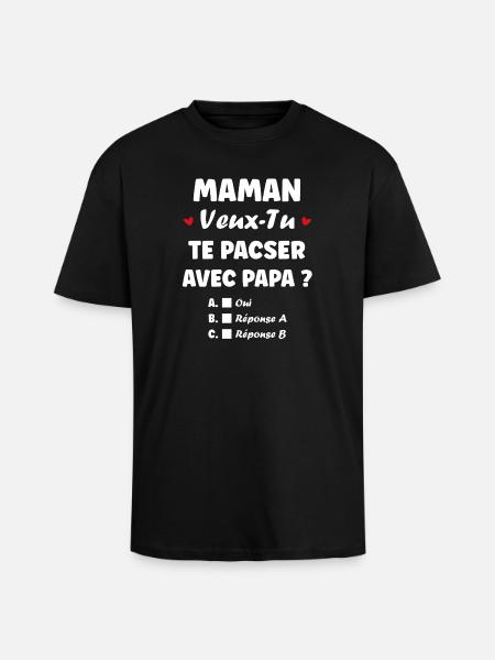 Mor, vil du indgå i et registreret partnerskab med far? - Unisex oversized heavyweight t-shirt - sort