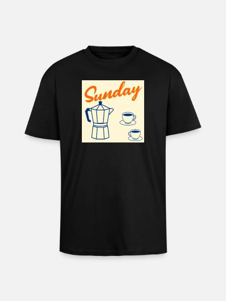 Sunday Coffee Couple - Unisex Oversized Heavyweight T-shirt - black