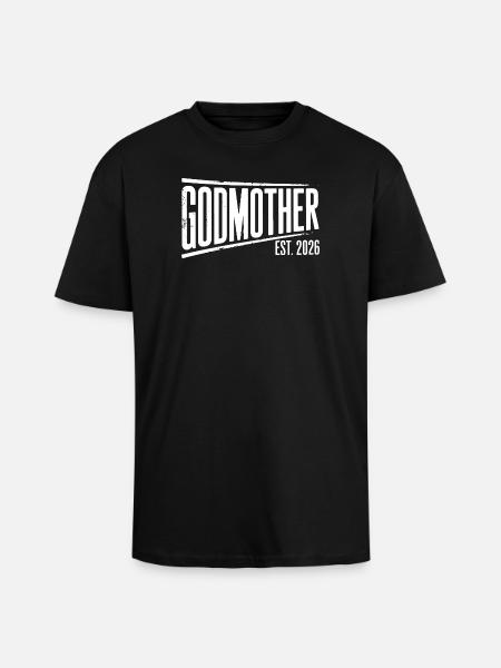 Godmother Est 2026 Bold Banner - Unisex Oversized Heavyweight T-shirt - black