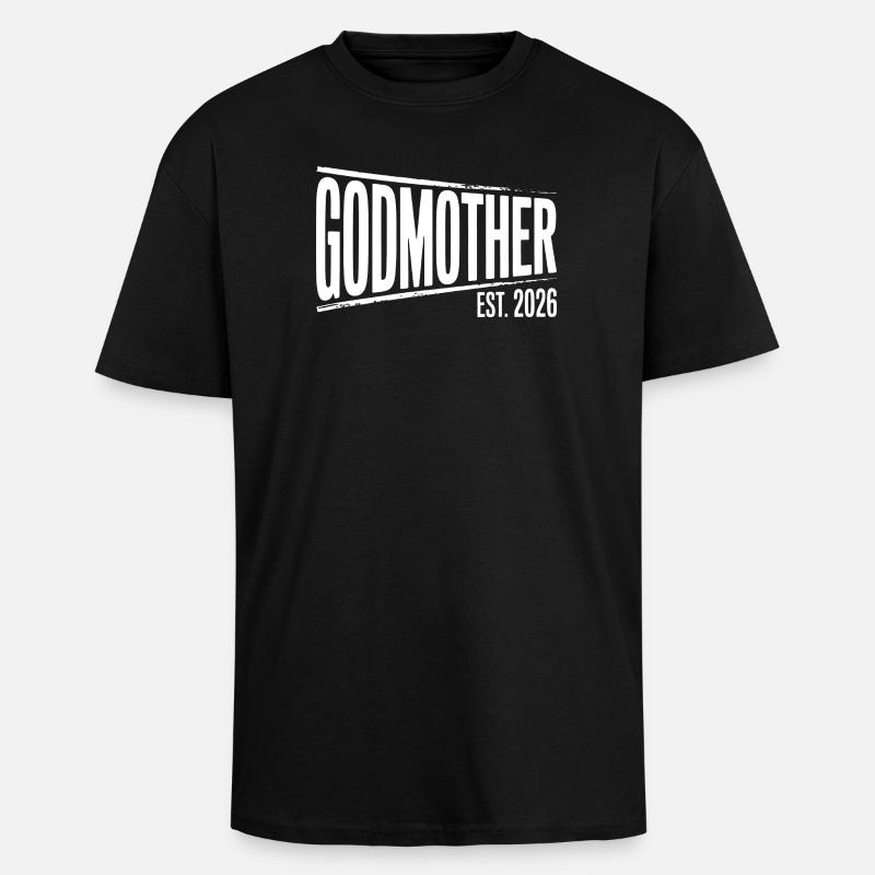 Graphisme de la Marraine Mère Est.2026 - T-shirt unisexe oversize épais - noir