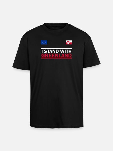 I Stand With Greenland - Unisex Oversized Heavyweight T-shirt - black