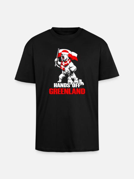 Eisbär und Grönlandflagge - Oversized Heavyweight Unisex T-Shirt - Schwarz