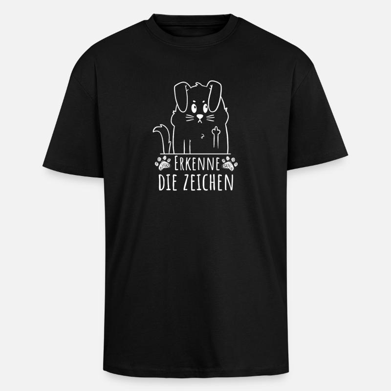 Genkend tegnene – sød hunde-udtalelse - Unisex oversized heavyweight t-shirt - sort