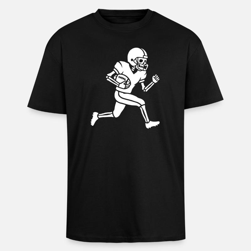 Skelett-Gridiron Runner - Oversized Heavyweight Unisex T-Shirt - Schwarz