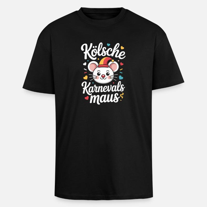Kölsche Karnevalsmaus Karneval Köln Kölner Maus - Oversized Heavyweight Unisex T-Shirt - Schwarz