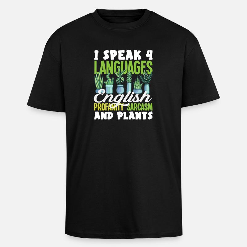 Sprich 4 Sprachen Englisch Sarkasmus - Oversized Heavyweight Unisex T-Shirt - Schwarz