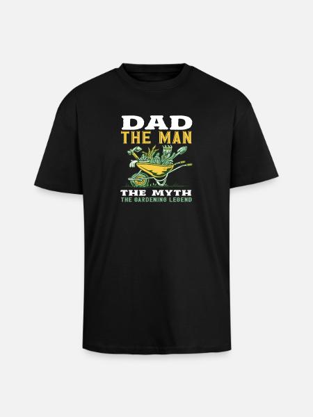 dad the man funny gardening - Unisex Oversized Heavyweight T-shirt - black