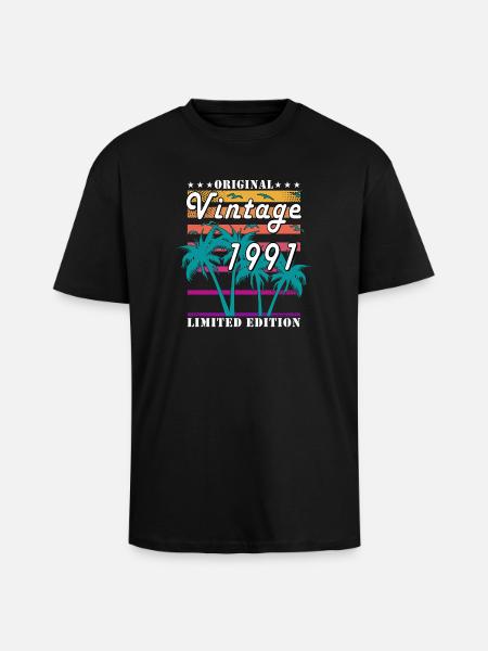 1991 - Born 1991 - Built in 1991 - Unisex Oversized Heavyweight T-shirt - black