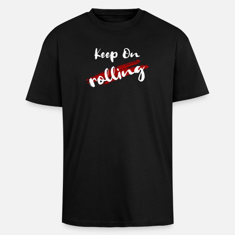 keep on - Unisex Oversized Heavyweight T-shirt - black