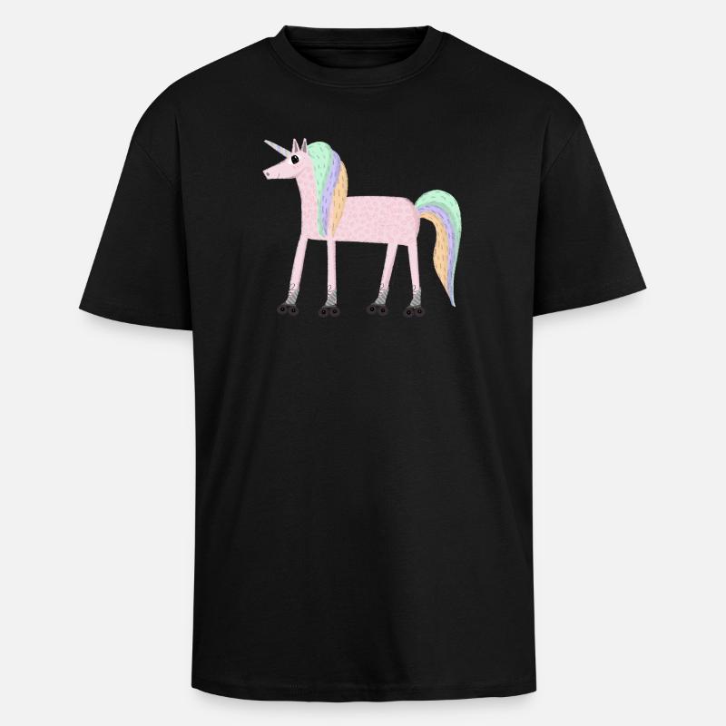 Unicorn_rollerSKate - Unisex Oversized Heavyweight T-shirt - black