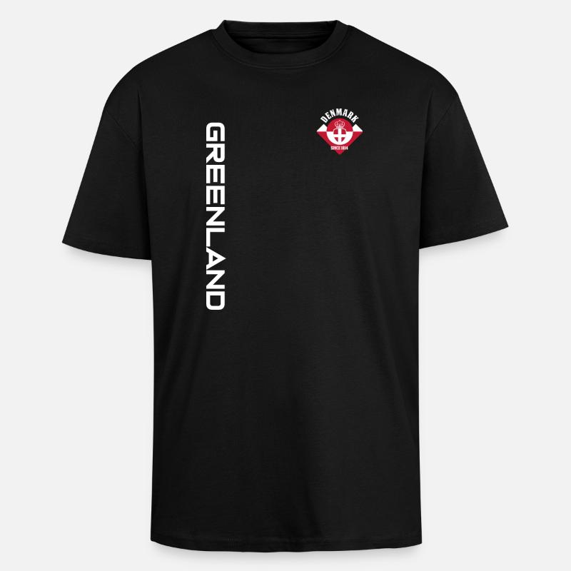 GRÖNLAND DÄNEMARK | SEIT 1814 - Oversized Heavyweight Unisex T-Shirt - Schwarz