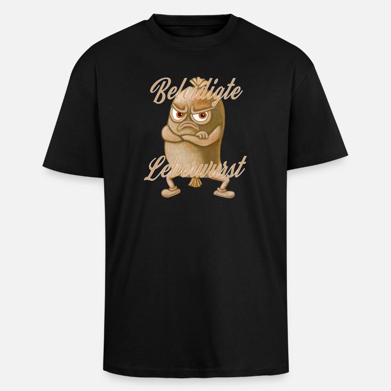 Beleidigte Leberwurst auf Beinen - Oversized Heavyweight Unisex T-Shirt - Schwarz