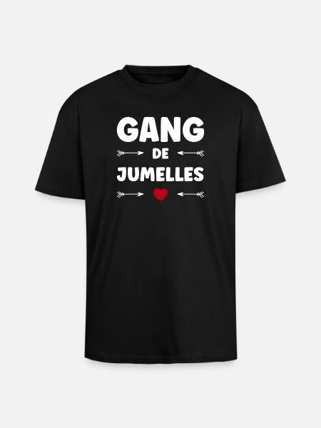 TWIN GANG - Unisex Oversized Heavyweight T-shirt - black