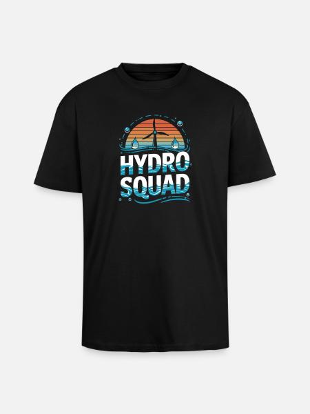 Hydro Squad Renewable Energy Hydropower - Unisex Oversized Heavyweight T-shirt - black