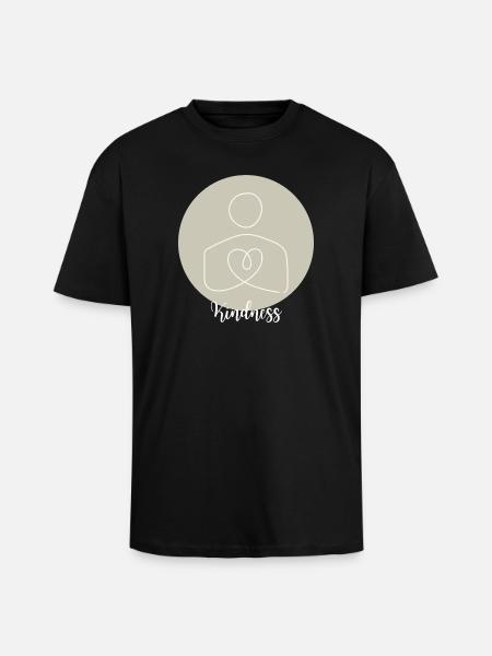 Herzlinie der Freundlichkeit - Oversized Heavyweight Unisex T-Shirt - Schwarz