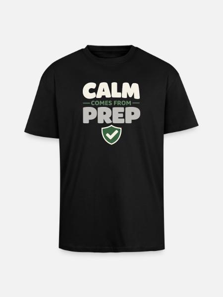 Calmness beats panic, lifestyle, - Unisex Oversized Heavyweight T-shirt - black