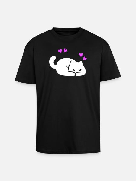 Cat Love - Unisex Oversized Heavyweight T-shirt - black