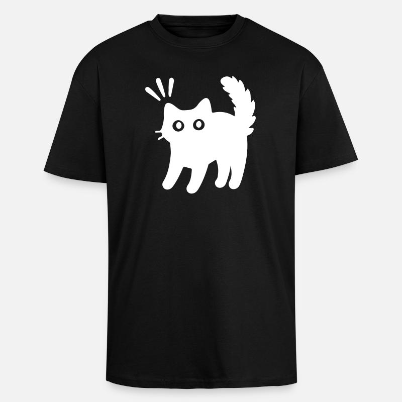 Kater Katze - Oversized Heavyweight Unisex T-Shirt - Schwarz