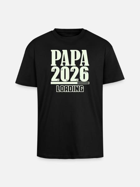 Papa 2026 Loading - Unisex Oversized Heavyweight T-shirt - black