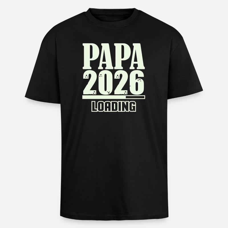 Papa 2026 Loading - Unisex Oversized Heavyweight T-shirt - black