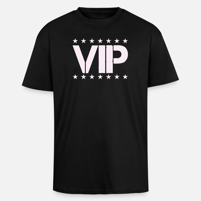 VIP Sternen-Statement in Pastellrosa - Oversized Heavyweight Unisex T-Shirt - Schwarz