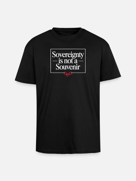 Greenland Sovereignty Political Protest v - Unisex Oversized Heavyweight T-shirt - black
