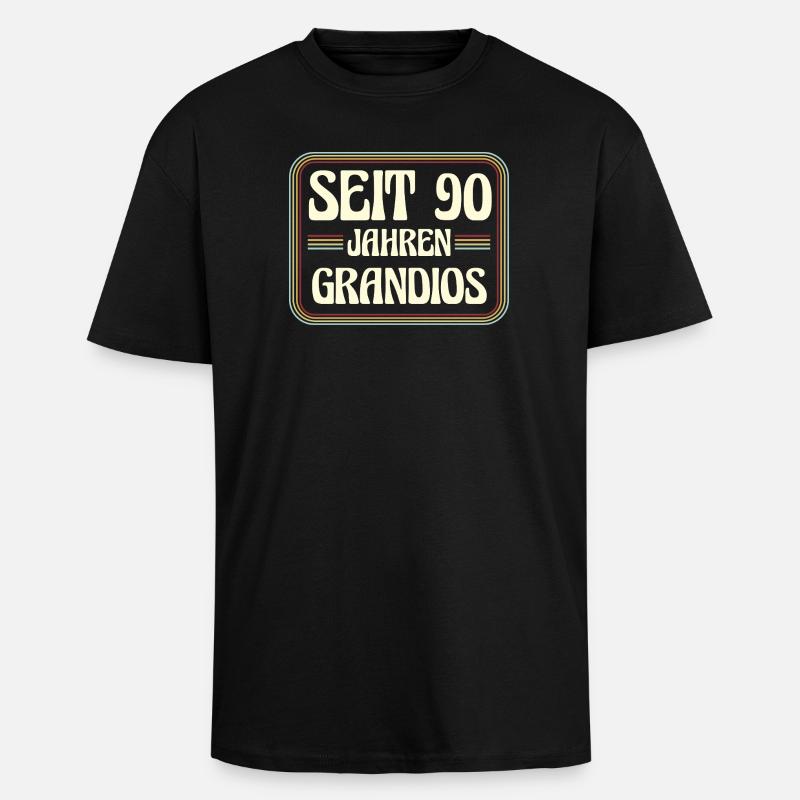 90 ans anniversaire 90 ans - T-shirt unisexe oversize épais - noir