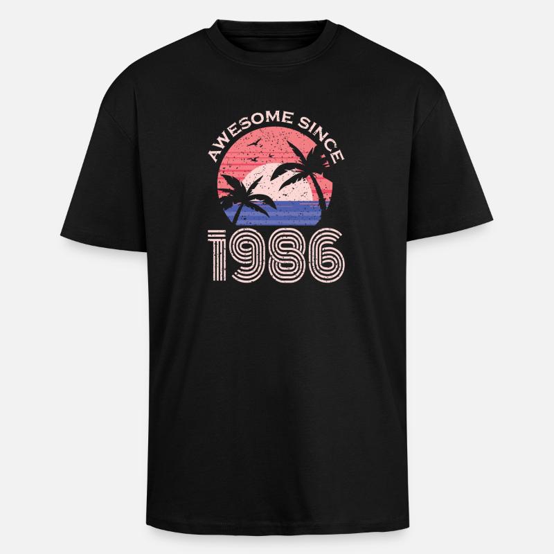Aloha Sunset 1996 Rétro - T-shirt unisexe oversize épais - noir