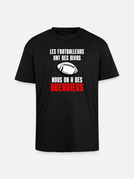 Rugby Guerriers vs Divas Foot - T-shirt unisexe oversize épais - noir