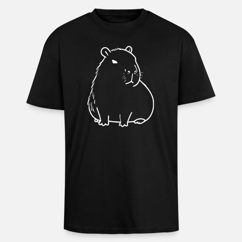 Capybara capybara white - Unisex Oversized Heavyweight T-shirt - black