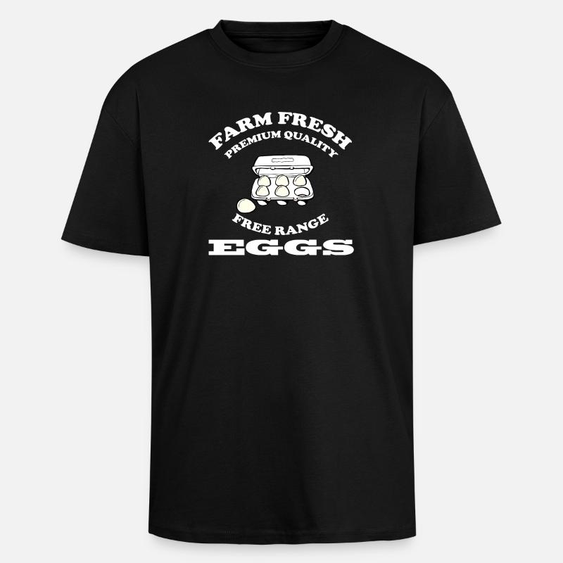 EGGS - Oversized Heavyweight Unisex T-Shirt - Schwarz