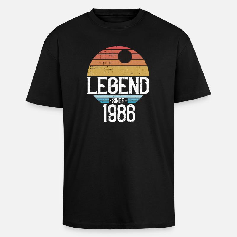 Legend 1986 Retro Sun Logo - Unisex Oversized Heavyweight T-shirt - black
