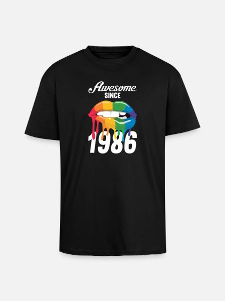 Rainbow Lips 1986 - T-shirt unisexe oversize épais - noir