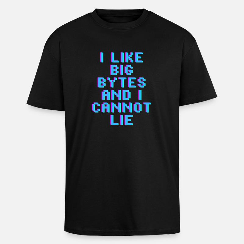 Ich mag große Bytes - Oversized Heavyweight Unisex T-Shirt - Schwarz