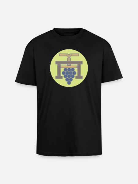 20506_Winzer, Vigneron Grapepresse Millésime - T-shirt unisexe oversize épais - noir